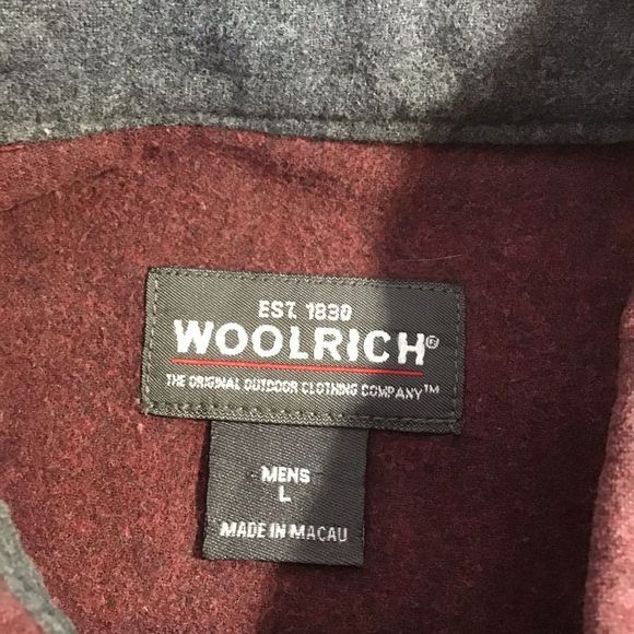 Woolrich Button Up Shirt Long Sleeve Cotton Ruby - Picture 3 of 7
